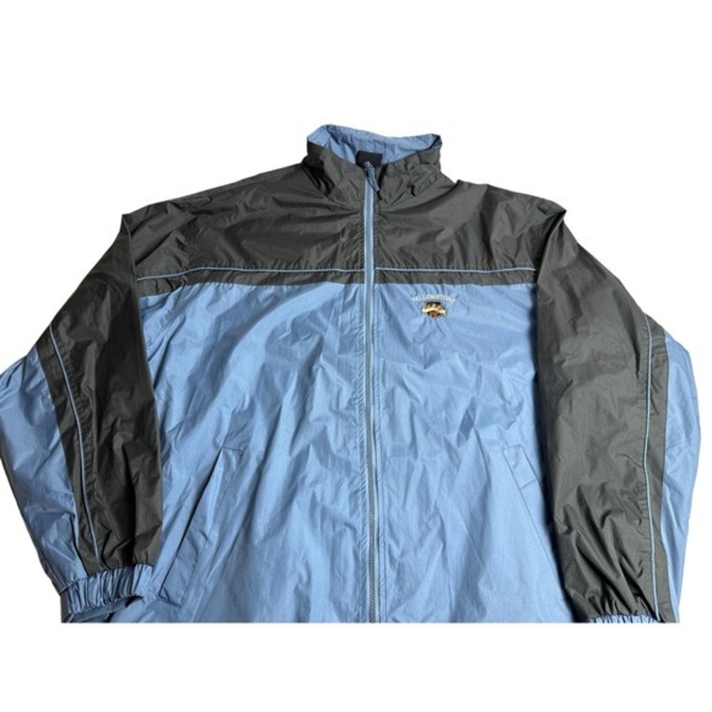 Vintage Yellowstone National Park Windbreaker Jacket Blue Gray Mens‎ XXL KC
